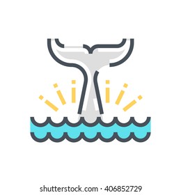 Whale tale icon suitable for info graphics, websites and print media and  interfaces. Line vector icon.
