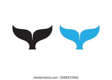 whale tale icon vector silhouette isolated in white background