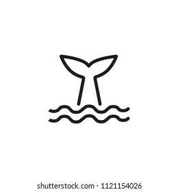 Whale Tale Line Icon. Animal, Cachalot, Mammal. Conservation Concept. Vector Illustration Can Be Used For Topics Like Wildlife, Ocean, Ecosystem