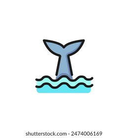 Whale tale line icon. Animal, cachalot, mammal. Conservation concept. Vector illustration can be used for topics like wildlife, ocean, ecosystem