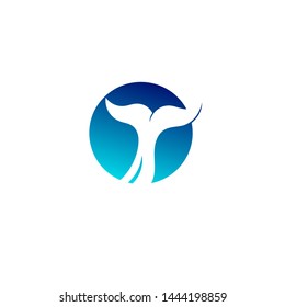 Whale tale logo with ocean