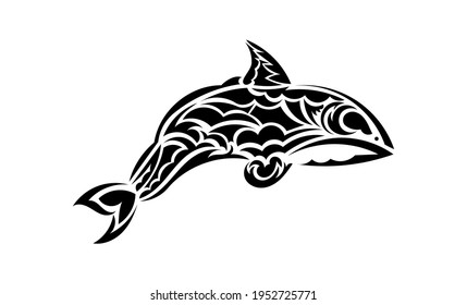 Whale Tattoo Simple Style Isolated Vector Stock Vector (Royalty Free ...