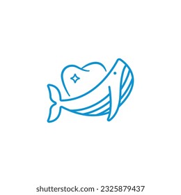 whale and teeth minimal logo design