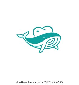 Wale und Zähne minimales Logo-Design