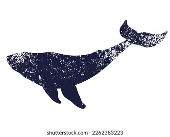 Whale textured silhouette. Vector illustration isolated on white background