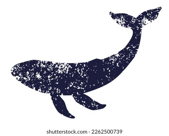 Whale textured silhouette. Vector illustration isolated on white background
