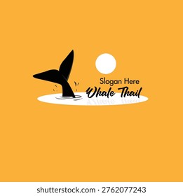 Whale Thail Sunset Vector Design