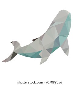 Whale in triangle style. Vector illustration