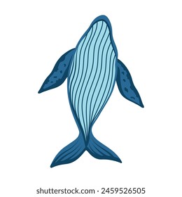 whale undersea life isolated design