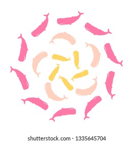 whale vector background pattern