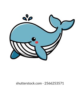 whale vector design, whale icon, whale logo, whale sticker, animal design.