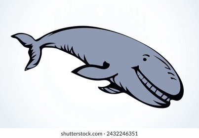 Whale. Vector drawing icon sign