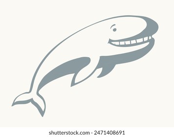 Whale. Vector drawing icon sign