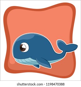 Whale Vector Hand Drawing Cartoon Illustration