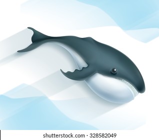 Whale, vector icon