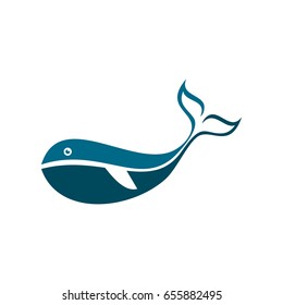 Whale vector icon. blue whale, sea king fish.