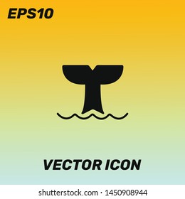 Whale vector icon illustration for web and mobile application isolated on golden gradient background. Premium quality.