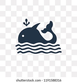 Whale vector icon isolated on transparent background, Whale transparency concept can be used web and mobile