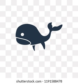 Whale vector icon isolated on transparent background, Whale transparency concept can be used web and mobile