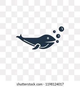 Whale vector icon isolated on transparent background, Whale transparency concept can be used web and mobile