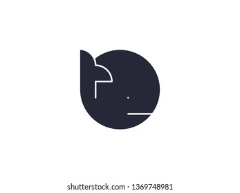 Whale vector icon. Ocean logo design element. Marine life illustration in trendy flat style.