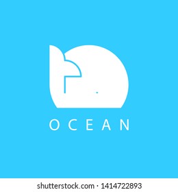 Whale vector icon. Ocean logo design element. Marine life illustration in trendy flat style.