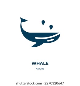 whale vector icon. whale, sea, fish filled icons from flat nature concept. Isolated black glyph icon, vector illustration symbol element for web design and mobile apps