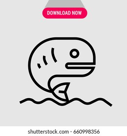 Whale vector icon, A very large sea mammal symbol. Simple, modern flat vector illustration for mobile app, website or desktop app 