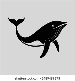 whale vector illustration design. silhouette vector black on white background.