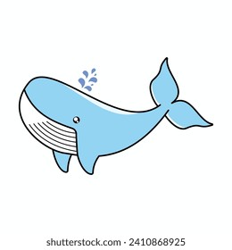 whale vector illustration design. suitable for coloring book, sticker, t-shirt, logo, mug, tatoo, etc. Eps 10