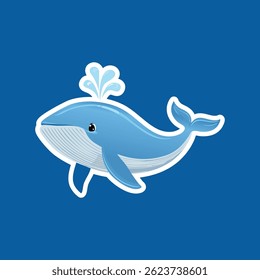 Whale Vector Illustration – Hand Drawn Ocean Animal in Minimal, Cute, or Cartoon Style