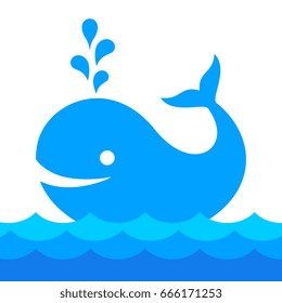 Whale vector illustration isolated on white background
