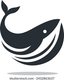 Whale Vector illustration, Minimalist Logo