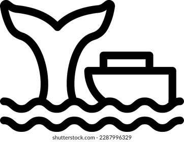 whale Vector illustration on a transparent background. Premium quality symmbols. Thin line vector icons for concept and graphic design. 
