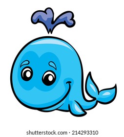 whale, vector illustration on white background