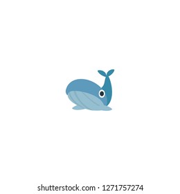 Whale vector isolated flat icon