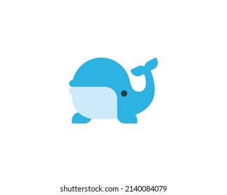 Whale vector isolated icon. Whale emoji illustration.