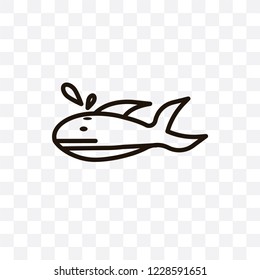 Whale vector linear icon isolated on transparent background, Whale transparency concept can be used for web and mobile