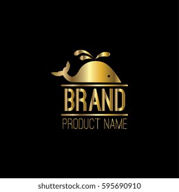 Whale vector logo design template