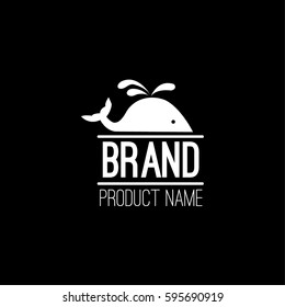 Whale vector logo design template