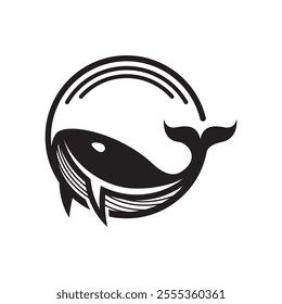 Whale vector logo icon design