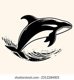 Whale vector for logo or icon,clip art, drawing Elegant minimalist style,abstract style Illustration