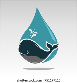 whale vector logo illustration