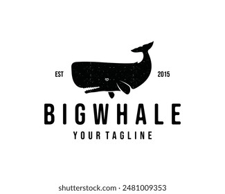 whale vector logo. white background