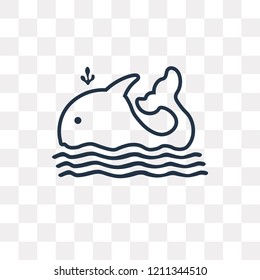 Whale vector outline icon isolated on transparent background, high quality linear Whale transparency concept can be used web and mobile