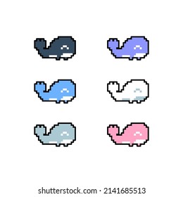 whale vector pixel art style