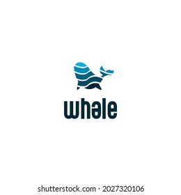 whale vector with sea wave pattern