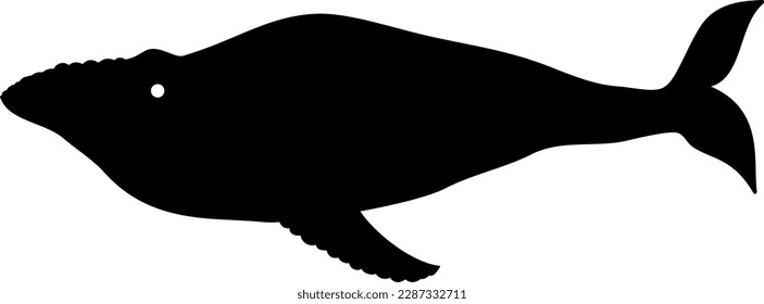Wal-Vektorsilhouette schwarz