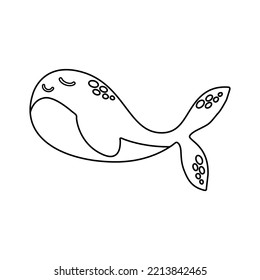 arte de línea simple vectorial de ballena