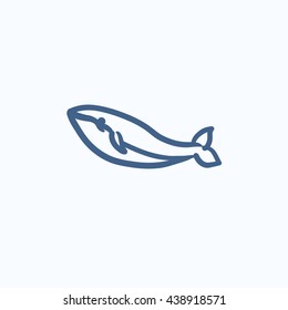 Whale vector sketch icon isolated on background. Hand drawn Whale icon. Whale sketch icon for infographic, website or app.